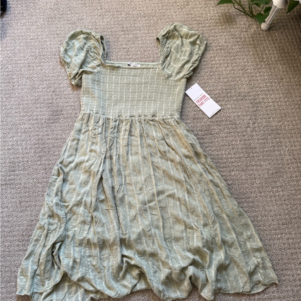 Celebrity Pink Light Green Kids Dress